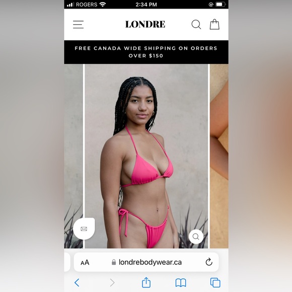 Londre triangle swim top size small in pink - Picture 2 of 2